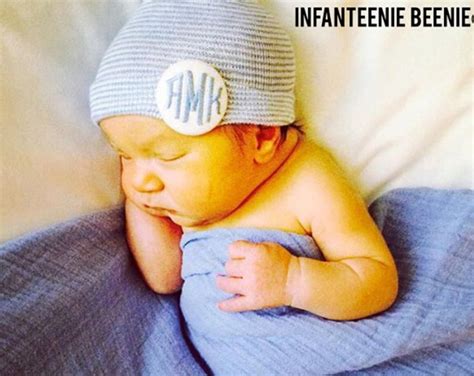 Monogrammed baby boy newborn hospital hat monogrammed baby boy | Etsy