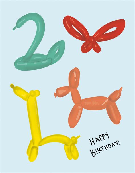 Birthday Balloon Animals by Bloomwolf Studio | Postable