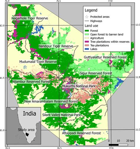 Land use of the Nilgiri Biosphere Reserve. | Download Scientific Diagram