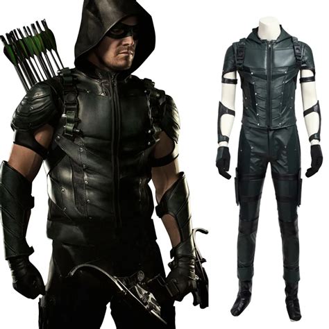 Green Arrow Cosplay Arrow Season 4 Oliver Queen Costume Adult Men's ...