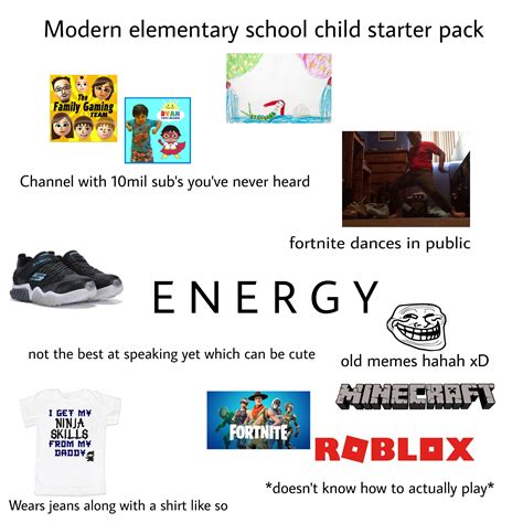 Modern elementary school child starter pack : r/starterpacks