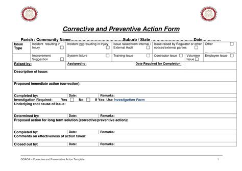 Corrective Action Report Template – Atlanticcityaquarium.com