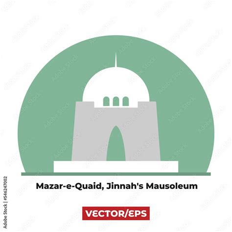 Mazar-e-Quaid with isolated background vector illustration Stock Vector ...