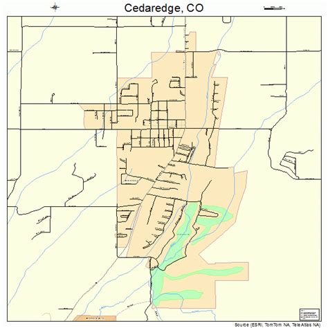 Cedaredge Colorado Street Map 0812635