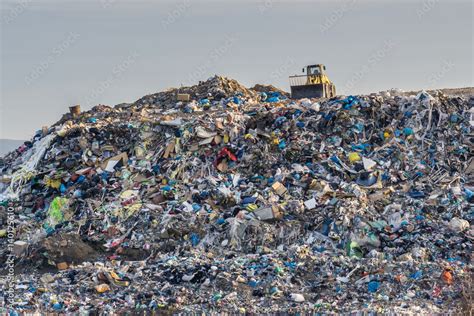 Pollution concept. Garbage pile in trash dump or landfill. Stock Photo ...