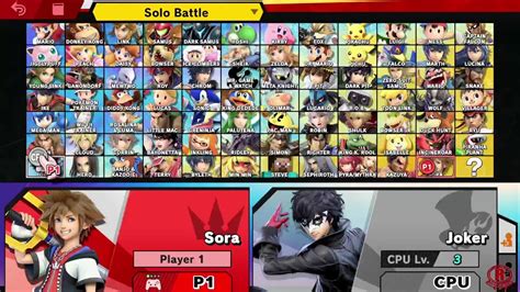 Super Smash Bros. Ultimate - All Characters & Colors + DLC (Sora ...