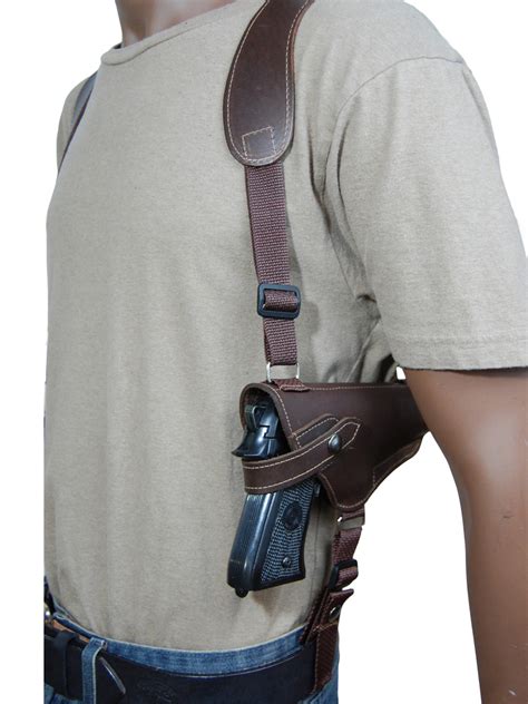 Leather 2 Gun Shoulder Holster for 9mm 40 45 Pistols - Barsony Holsters