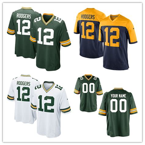 Custom Customized Packers Jerseys 12 Aaron Rodgers Football Jerseys ...