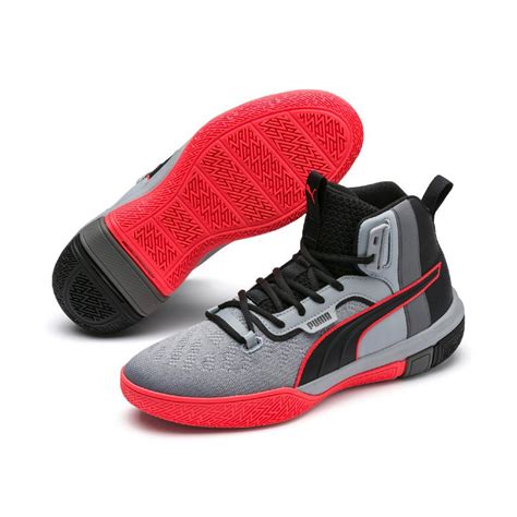 PUMA Men's Legacy Disrupt Puma Black/Red Blast Basketball Shoes ...