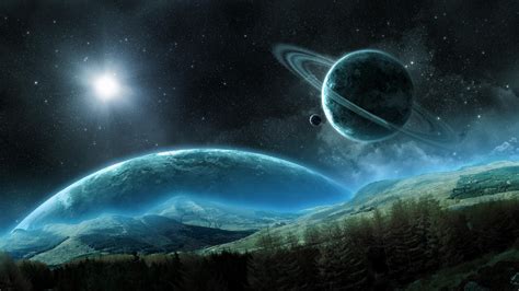 wallpaper planet, saturn, satellite, rings, space, night HD ...