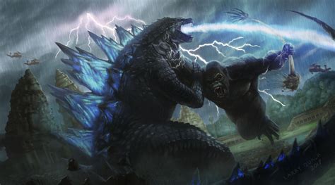 Godzilla vs. Kong artwork : r/Monsterverse