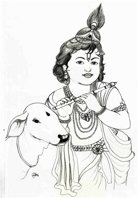 Lord Krishna | Pencil drawing images, Krishna drawing, Drawings