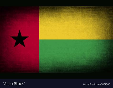 Flag of guinea-bissau with old texture Royalty Free Vector