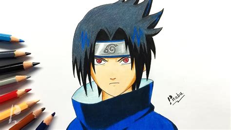 Drawing Sasuke Uchiha Sharingan with Colour Pencils | Naruto | Budget ...