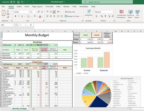 Home Expense Tracker Excel Template