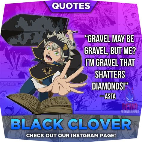 Black Clover Asta Quote | Anime quotes inspirational, Clover quote ...