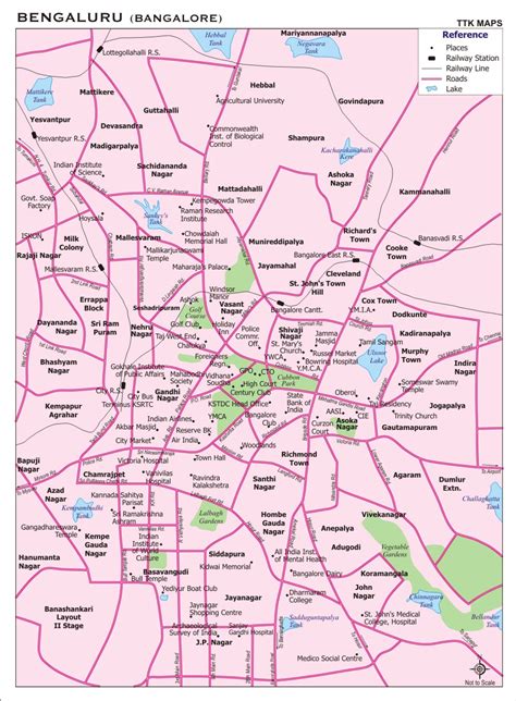 Bangalore City Map, City Map of Bangalore with important places ...