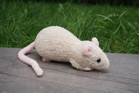 Plush stuffed toy rat READY TO SHIP white rat cuddly toy | Etsy