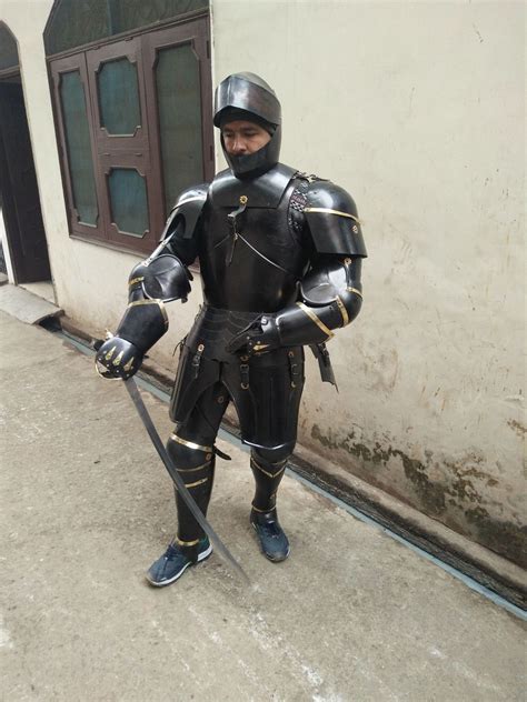 Combat Full Body Armour Black Knight Wearable Medieval Knight Suit of ...