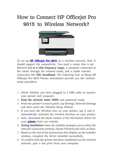 How to Connect HP Officejet Pro 9015 to Wireless Network? by Jermiah ...