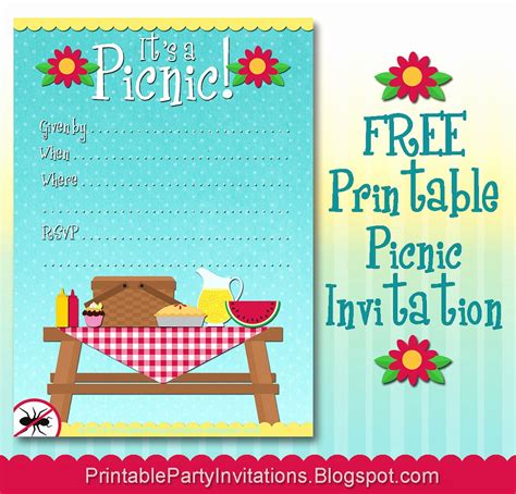 Picnic Invite Template Free