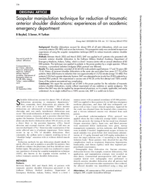 (PDF) Scapular manipulation technique for reduction of traumatic ...