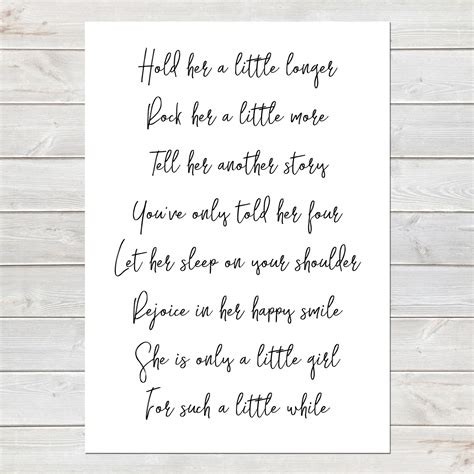 Hold Her Longer Poem for Baby Girl, Newborn Nursery Gift, New Baby Pri ...