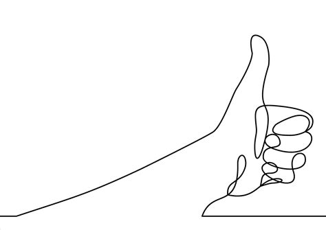 Thumbs up line-continuous line drawing 35523010 Vector Art at Vecteezy