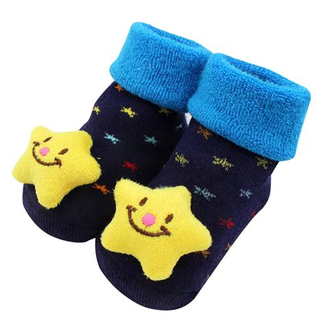 100% Cotton Baby Socks Non-Slip Toddler Cartoon Infants Socks for ...