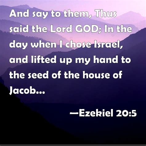 Ezekiel 20:5 And say to them, Thus said the Lord GOD; In the day when I ...