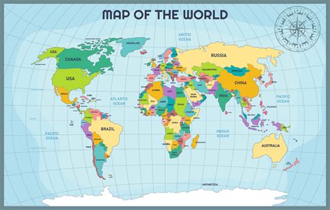 World Map Showing Countries - 10 Free PDF Printables | Printablee