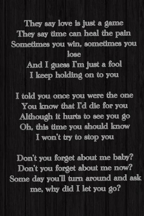 Don't You Forget About Me Lyrics- Enrique Iglesias | Love songs lyrics ...