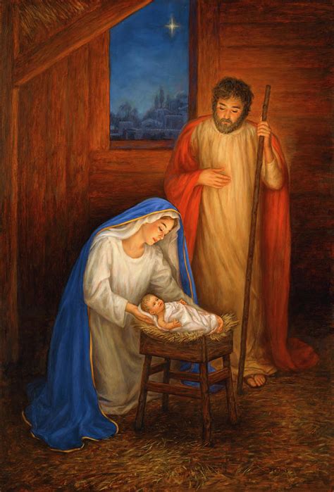 Jesus Mary Joseph Painting by Edgar Jerins