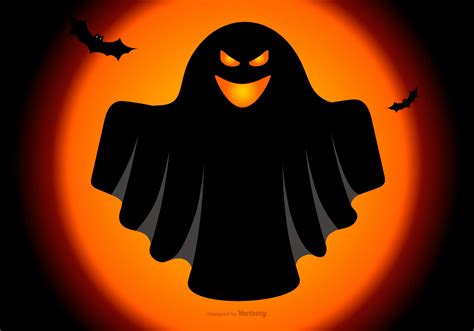 Spooky Halloween Ghost Illustration - Download Free Vector Art, Stock ...