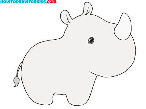 How to Draw an Easy Rhino - Easy Drawing Tutorial For Kids