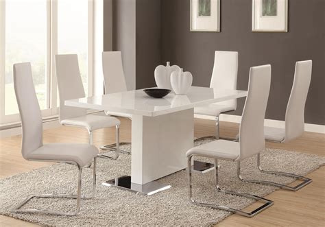 Monty White Lacquer Dining Set Collection - Las Vegas Furniture Store ...