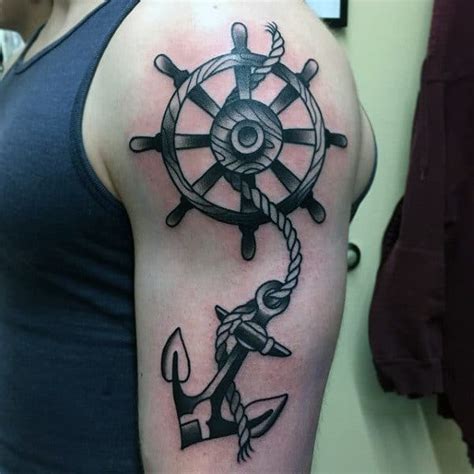 70 Ship Wheel Tattoo Designs For Men - A Meaningful Voyage