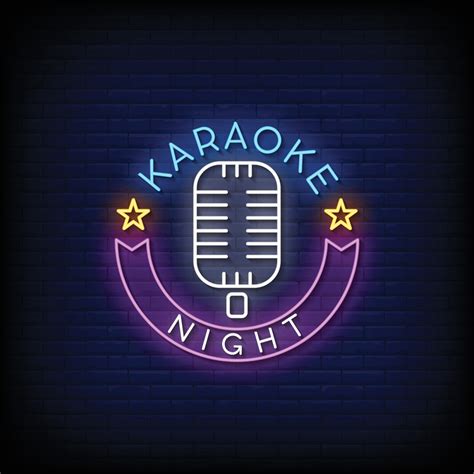 Karaoke Night Neon Signs Style Text Vector 3560439 Vector Art at Vecteezy