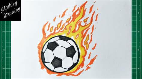 How To Draw A Soccer Ball With Flames Step By Step