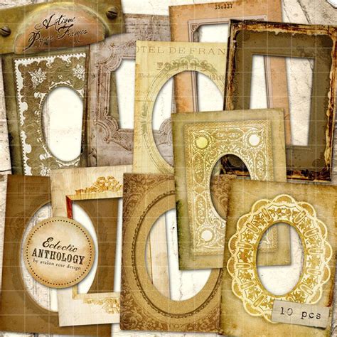 scrapbook frames | Antique Paper Frames Digital Graphics Printable, Web ...