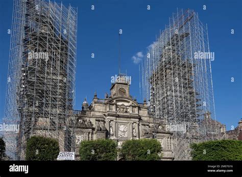 Architectural detail of the Mexico City Metropolitan Cathedral ...