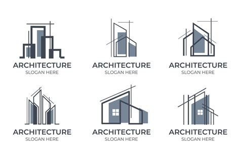 minimalist style architectural logo collection 7958134 Vector Art at ...