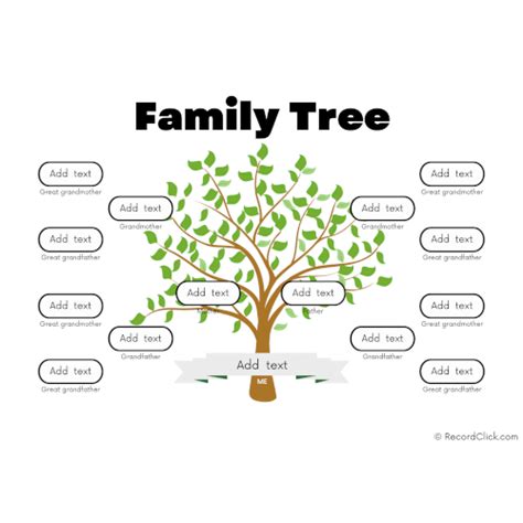 4 Generation Family Tree Template Available | RecordClick.com