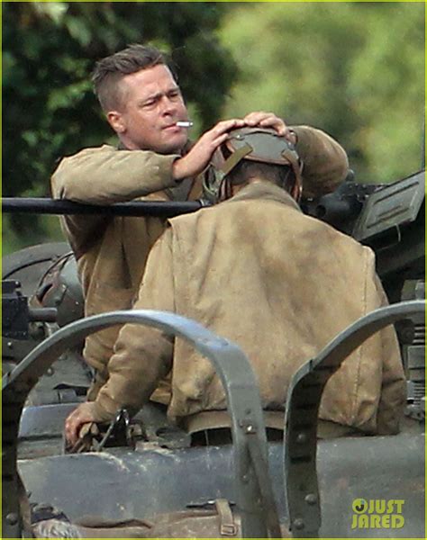 Full Sized Photo of brad pitt shia labeouf continue shooting fury tank ...