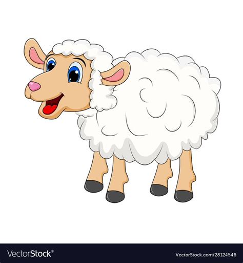 a sheep cartoon on a white background