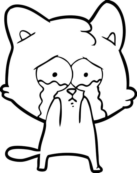 cartoon crying cat 12412073 Vector Art at Vecteezy