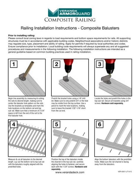 Railing Installation Instructions - Composite ... - Veranda Decking