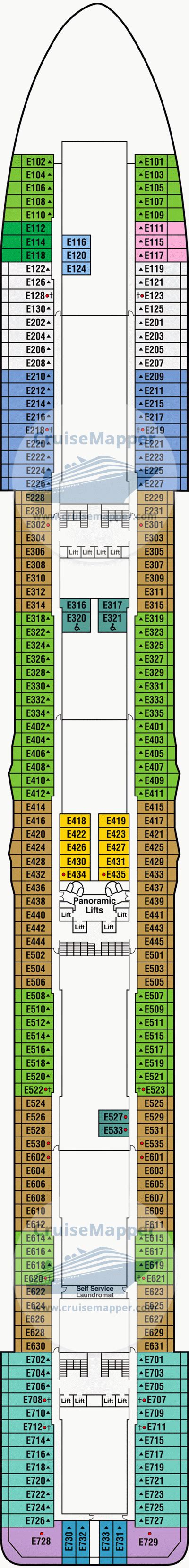 Enchanted Princess deck 8 plan | CruiseMapper