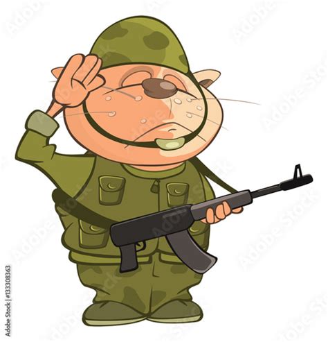 " Illustration of a Cute Cat Special Forces Cartoon Character" Stock ...