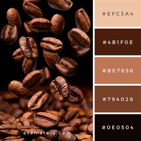 Falling coffee beans with copy space Color Palette 333 - Ave Mateiu